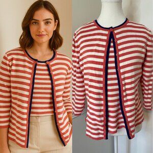 Liz Claiborne 2 piece Striped Top & Cardigan M